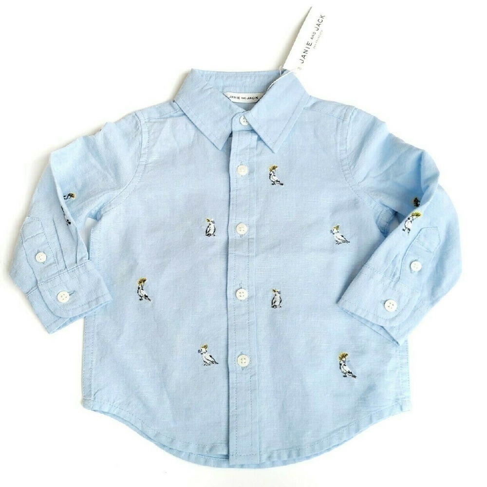 Linen Shirt Janie & Jack New* 6-12m Blue
